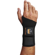 Ergodyne ProFlex 675 Ambidextrous Double Strap Wrist Support, Large, Black, Neoprene, 1 Each