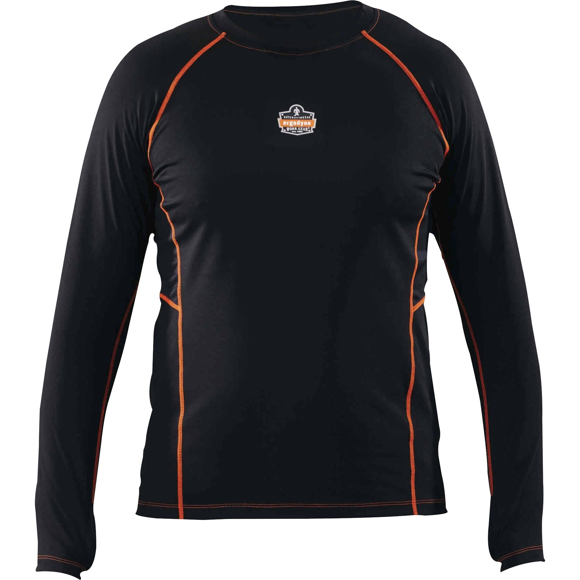 Ergodyne 6435 Thermal Base Layer Long Sleeve Shirt, Medium, Black, Fabric, 1 Each