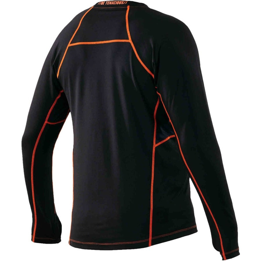 Ergodyne 6435 Thermal Base Layer Long Sleeve Shirt, Large, Black, Fabric, 1 Each