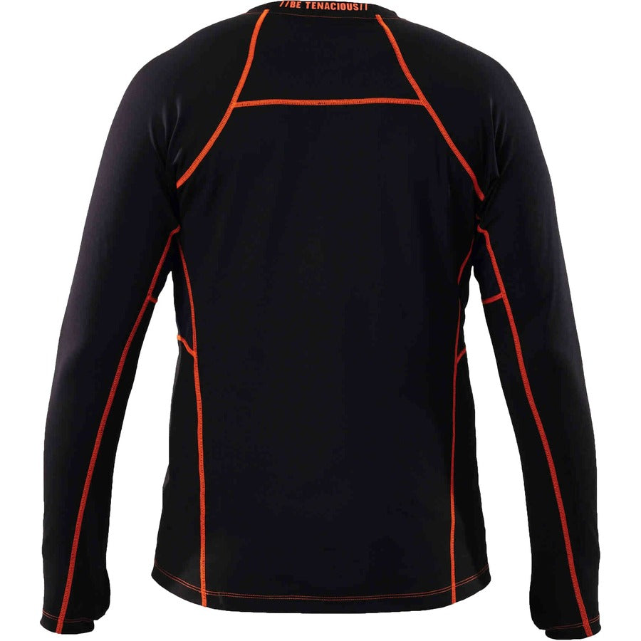 Ergodyne 6435 Thermal Base Layer Long Sleeve Shirt, 3XL, Black, Fabric, 1 Each