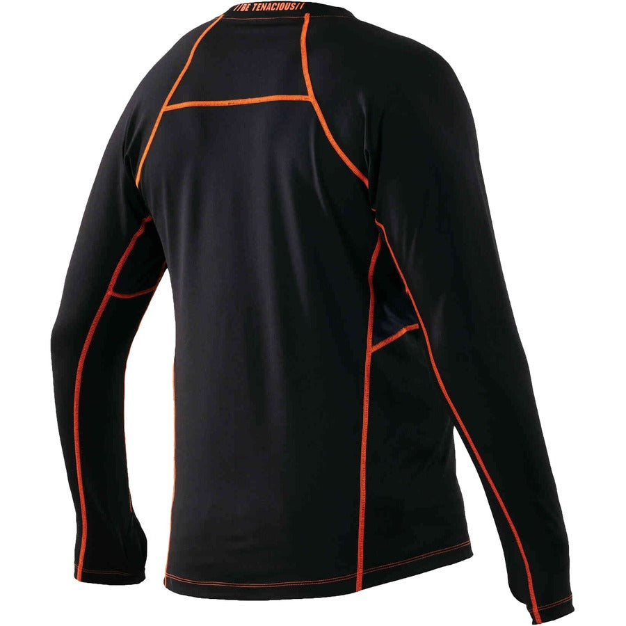 Ergodyne 6435 Thermal Base Layer Long Sleeve Shirt, 3XL, Black, Fabric, 1 Each