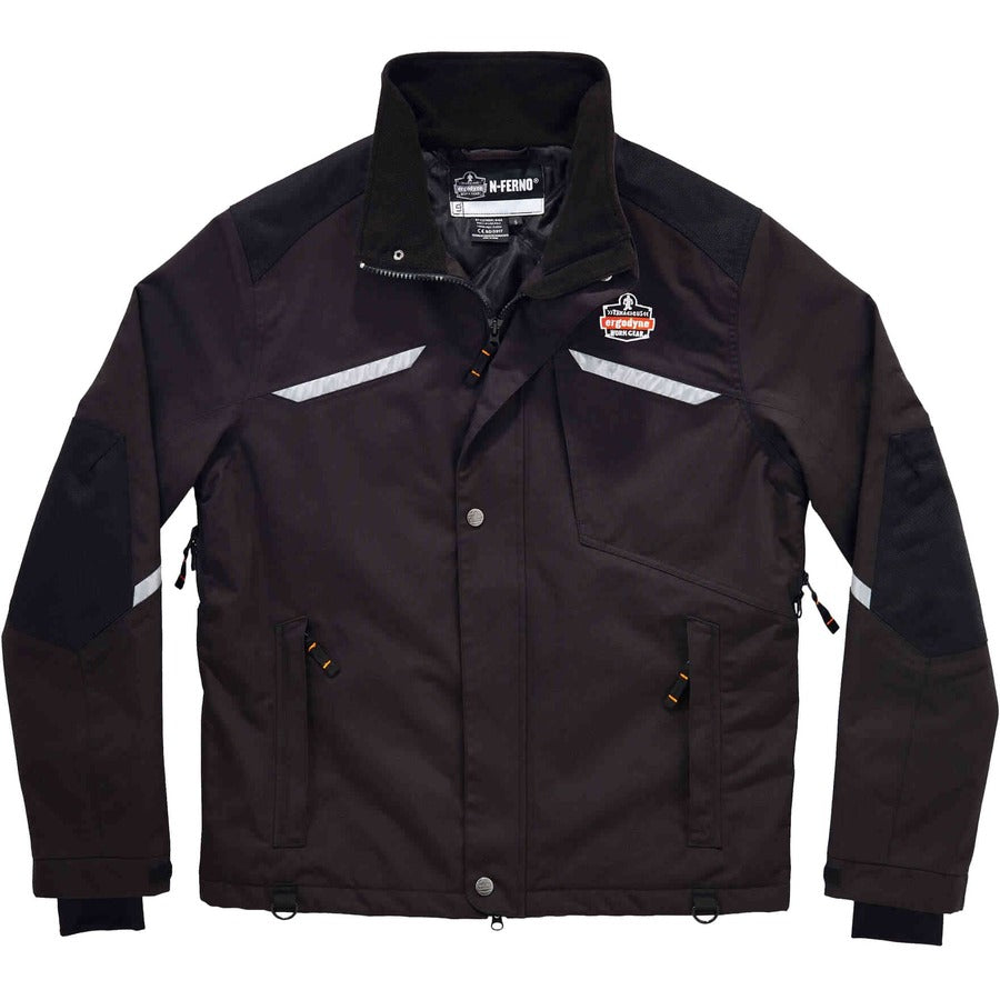 Ergodyne 6466 Thermal Jacket, Medium, Black, Nylon, 1 Each