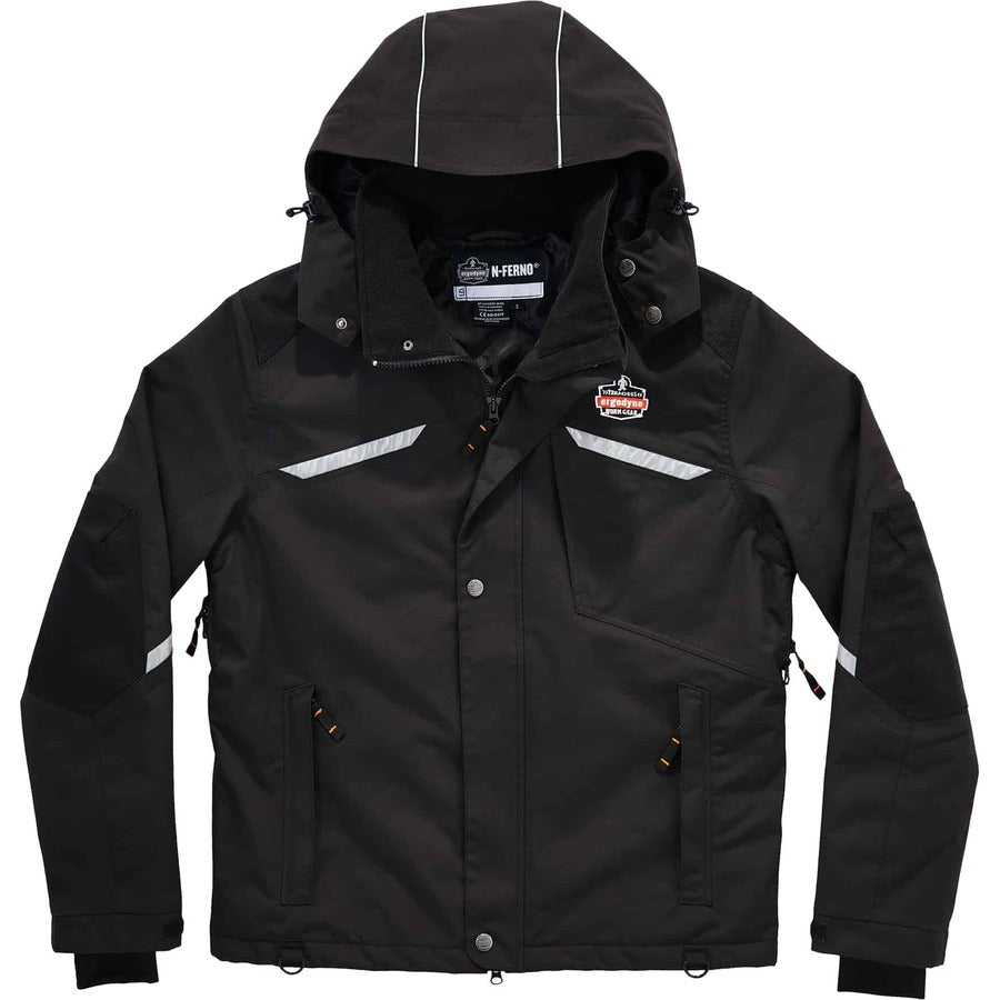 Ergodyne 6466 Thermal Jacket, Medium, Black, Nylon, 1 Each