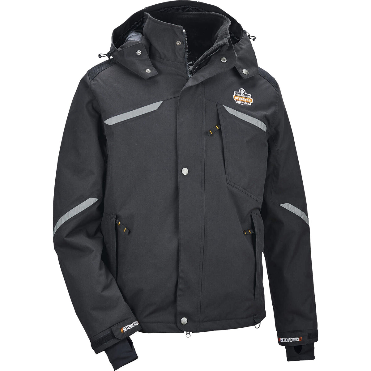 Ergodyne 6466 Thermal Jacket, Large, Black, Nylon, 1 Each
