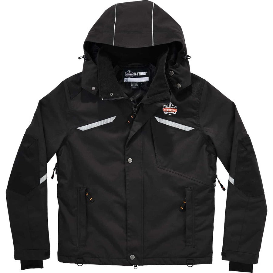 Ergodyne 6466 Thermal Jacket, 2XL, Black, Nylon, Pack of 1