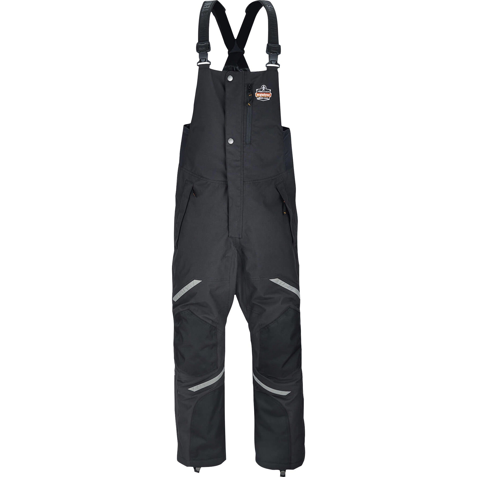 Ergodyne 6471 Thermal Bib Overalls, Small, Black, 1600D & 500D Nylon, 1 Each