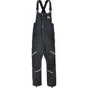 Ergodyne 6471 Thermal Bib Overalls, X-Large, Black, 1600D/500D Nylon, 1 Each, Includes PE Foam Knee/Shin Pads