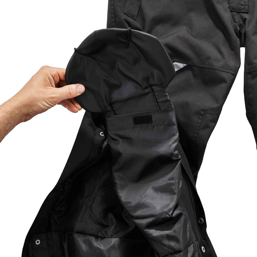 Ergodyne 6471 Thermal Bib Overalls, X-Large, Black, 1600D/500D Nylon, 1 Each, Includes PE Foam Knee/Shin Pads