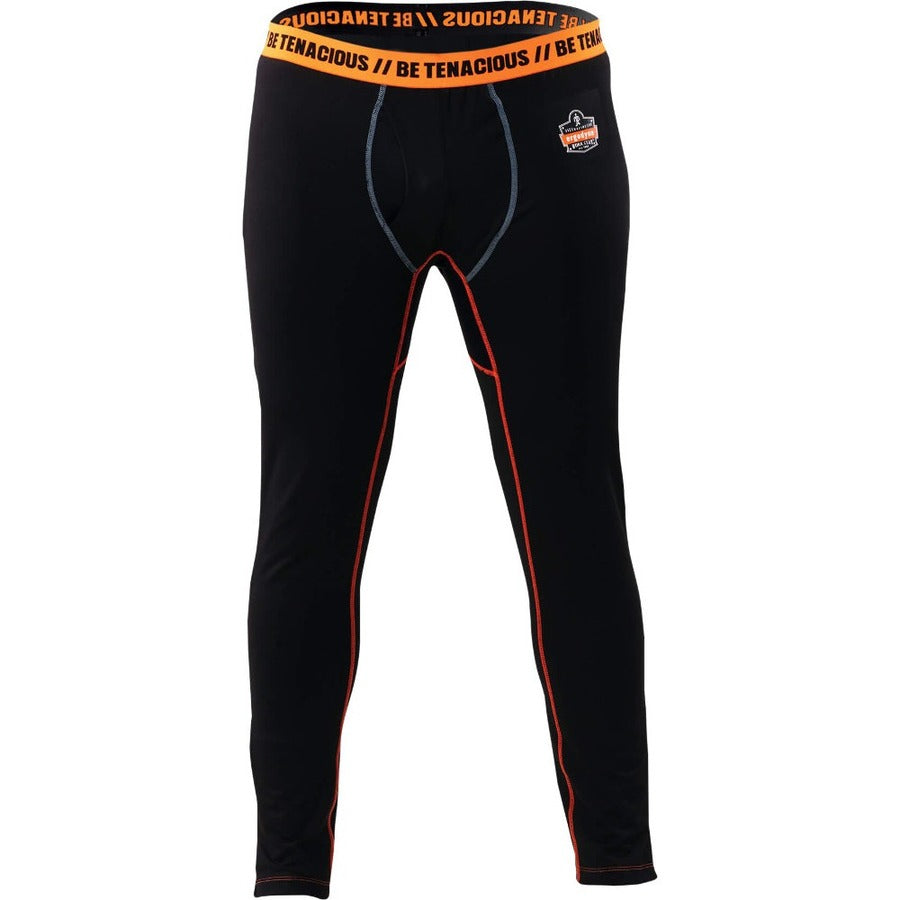 Ergodyne 6480 Base Layer Thermal Bottoms, Medium, Black, 1 Each