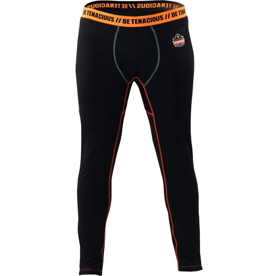 Ergodyne 6480 Base Layer Thermal Bottoms, Large, Black, 1 Each