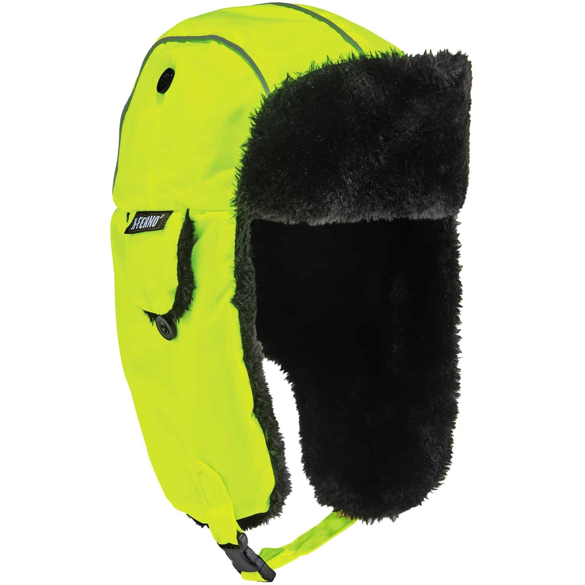 Ergodyne 6802 Classic Trapper Hat, Large/Extra Large, Lime, 1 Each