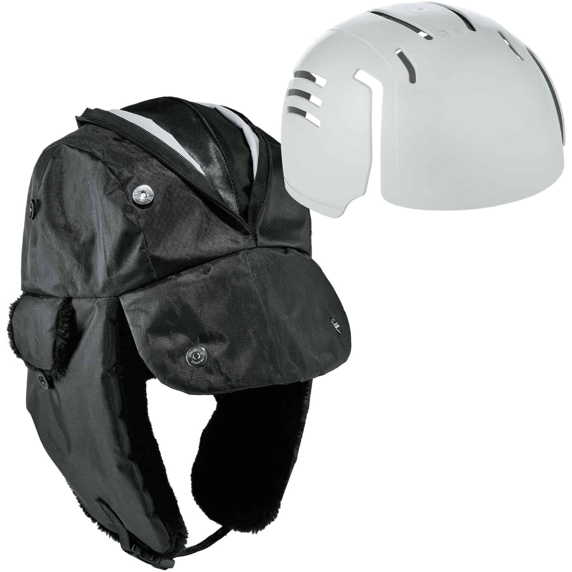Ergodyne N-Ferno 6802ZI Kit Zipper Trapper Hat with Universal Bump Cap, Small/Medium, Black, Nylon/Oxford Nylon, 1 Each
