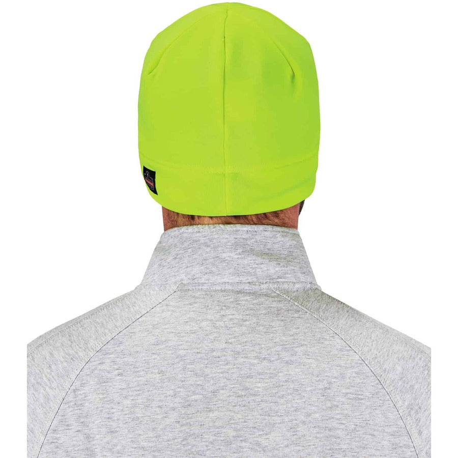 Ergodyne 6804 Skull Cap Beanie Hat with LED Lights, Fleece, Lime, 1 Each