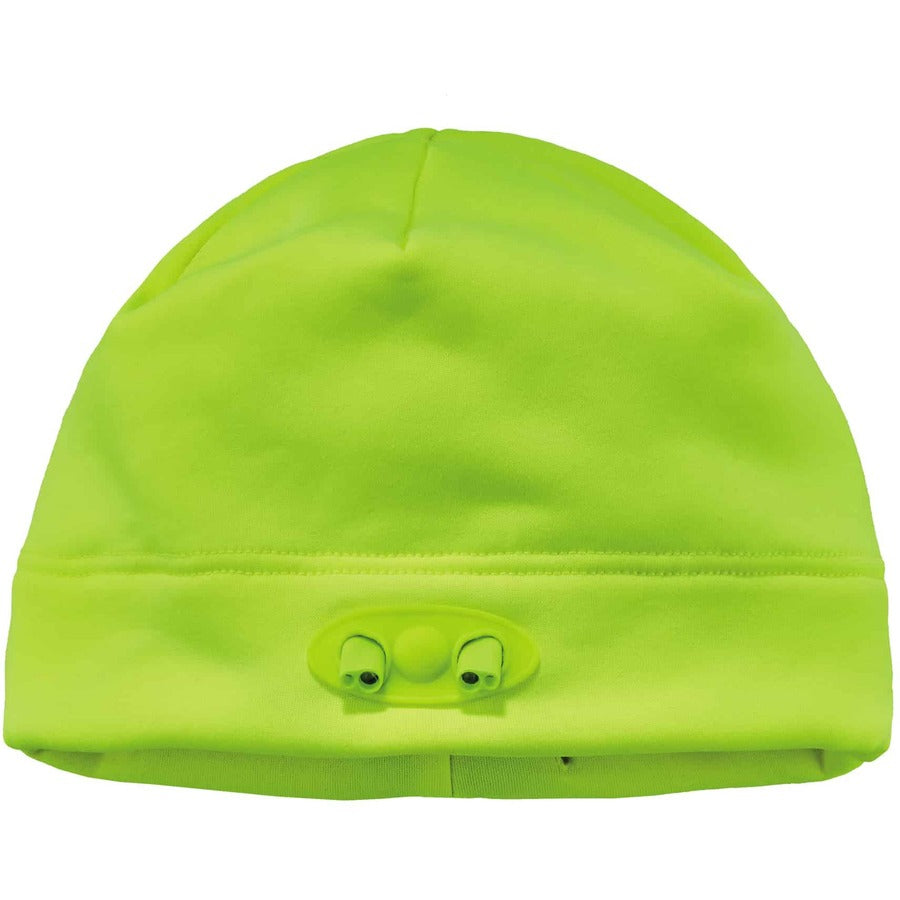 Ergodyne 6804 Skull Cap Beanie Hat with LED Lights, Fleece, Lime, 1 Each