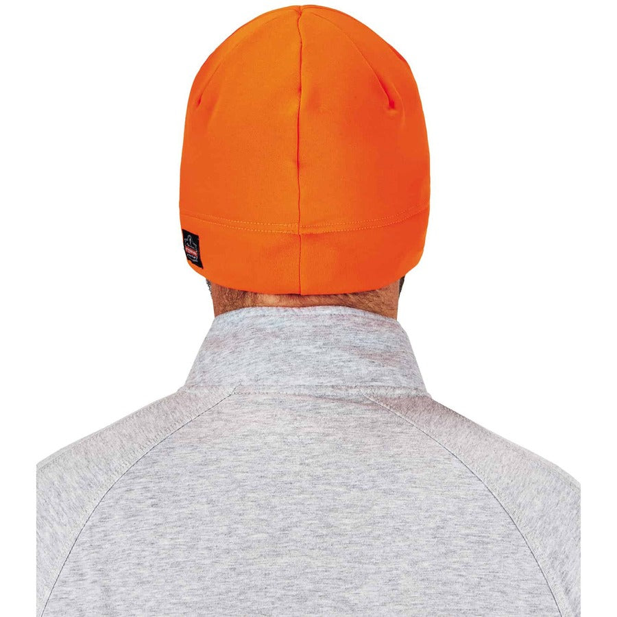 Ergodyne N-Ferno 6804 Skull Cap Beanie Hat with LED Lights, Fleece, Orange, 1 Each