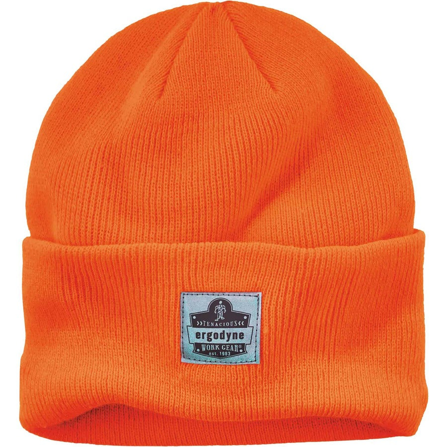 Ergodyne N-Ferno 6806 Cuffed Rib Knit Beanie Hat, Acrylic, Orange, 6 per Carton