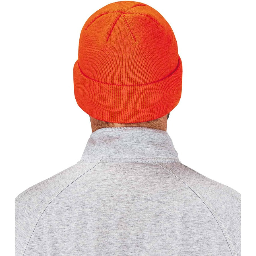 Ergodyne N-Ferno 6806 Cuffed Rib Knit Beanie Hat, Acrylic, Orange, 6 per Carton
