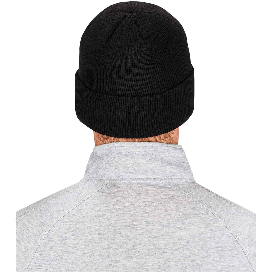 Ergodyne 6806 Cuffed Rib Knit Beanie Hat, Acrylic, Black, 6 per Carton