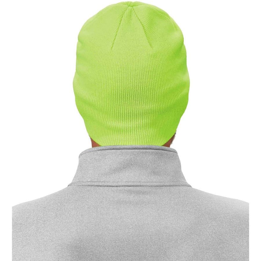 Ergodyne 6812 Ribbed Knit Beanie, Acrylic, Lime, Pack of 6