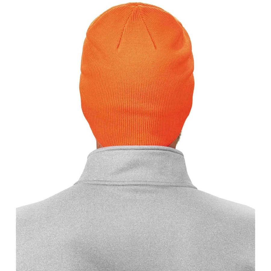 Ergodyne 6812 Ribbed Knit Beanie, Acrylic, Orange, Pack of 6