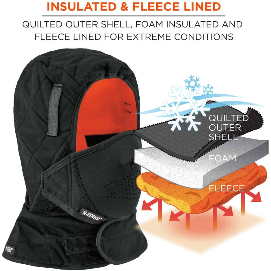Ergodyne 6878 Winter Hard Hat Liner w/ Neoprene Mouthpiece Kit - 3-Layer