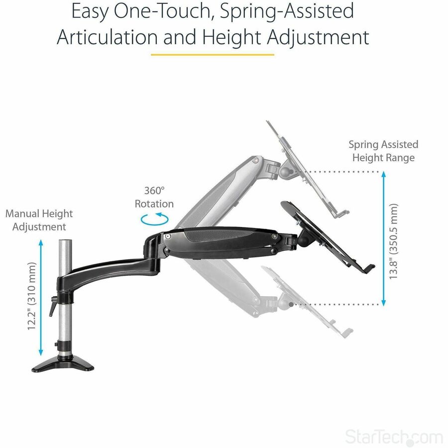 StarTech.com Mounting Arm for Notebook, Monitor - Black