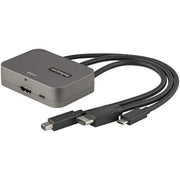 StarTech.com Mini DisplayPort/HDMI/USB-C Audio/Video Adapter, 1 x USB-C Male, 1 x HDMI Male, 1 x Mini DisplayPort Male, 1 x HDMI Female, 4K 60Hz, Black, 1 Each
