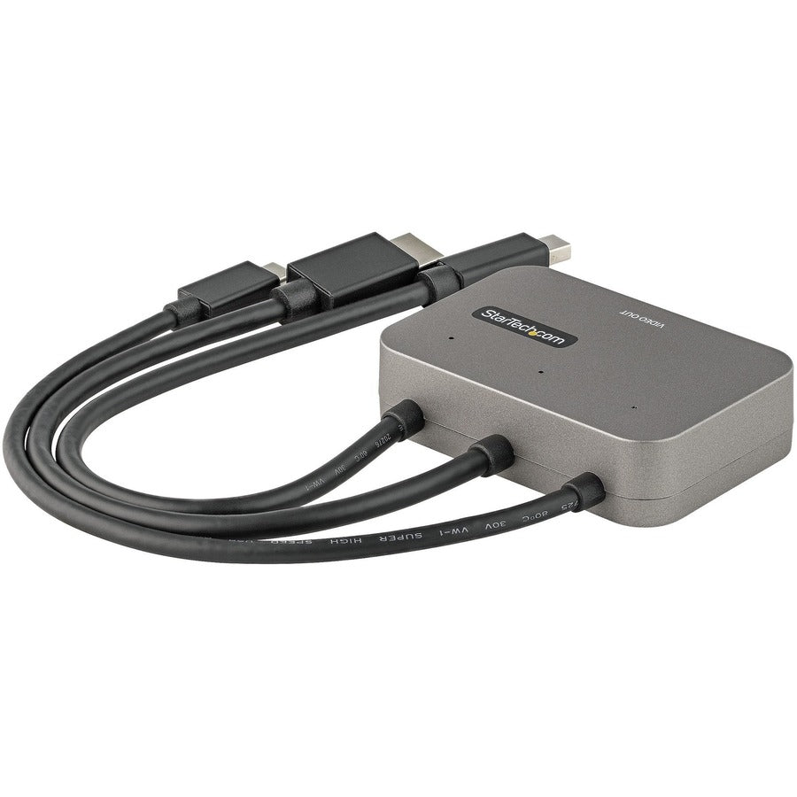 StarTech.com Mini DisplayPort/HDMI/USB-C Audio/Video Adapter, 1 x USB-C Male, 1 x HDMI Male, 1 x Mini DisplayPort Male, 1 x HDMI Female, 4K 60Hz, Black, 1 Each