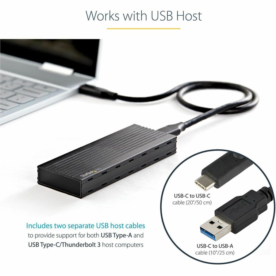 StarTech.com Drive Enclosure - USB 3.2 (Gen 2) Type C Host Interface - UASP Support External - Black