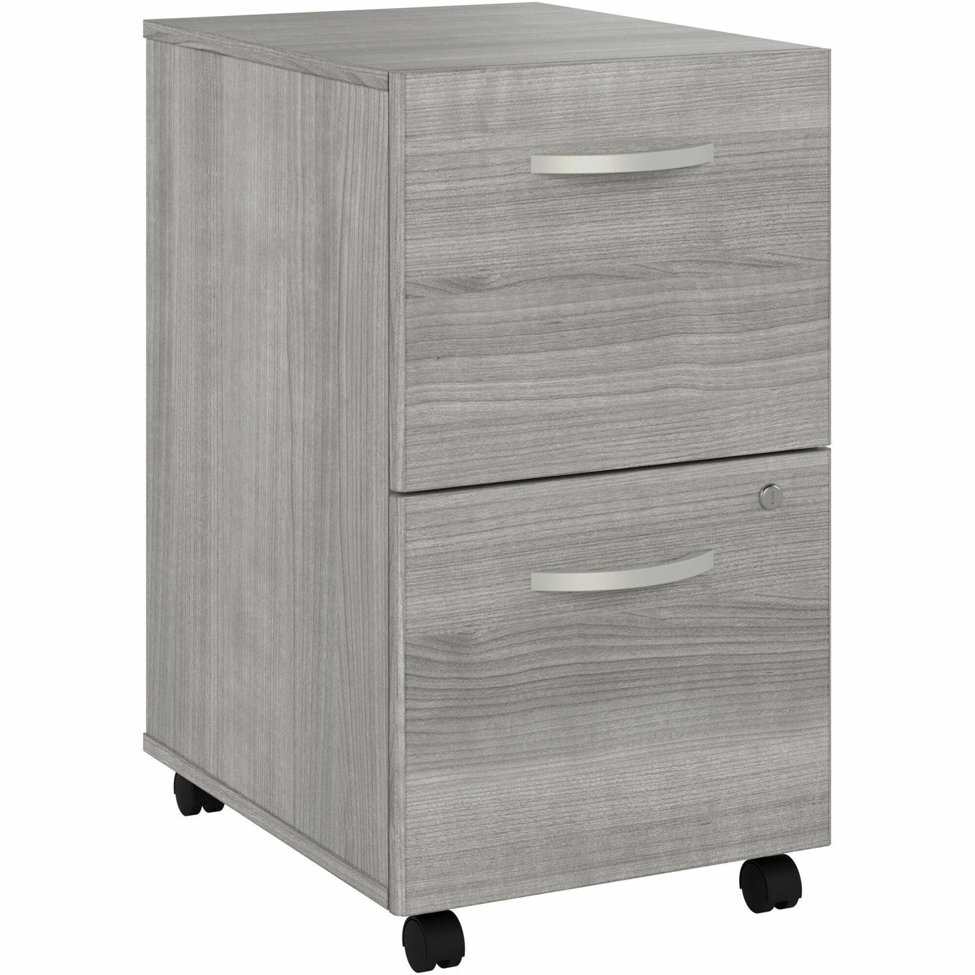 Bush Business Furniture Studio C 2 Drawer Mobile File Cabinet, Platinum Gray, Thermofused Laminate, 27.7"H x 15.7"W x 20.2"D, 1 Each