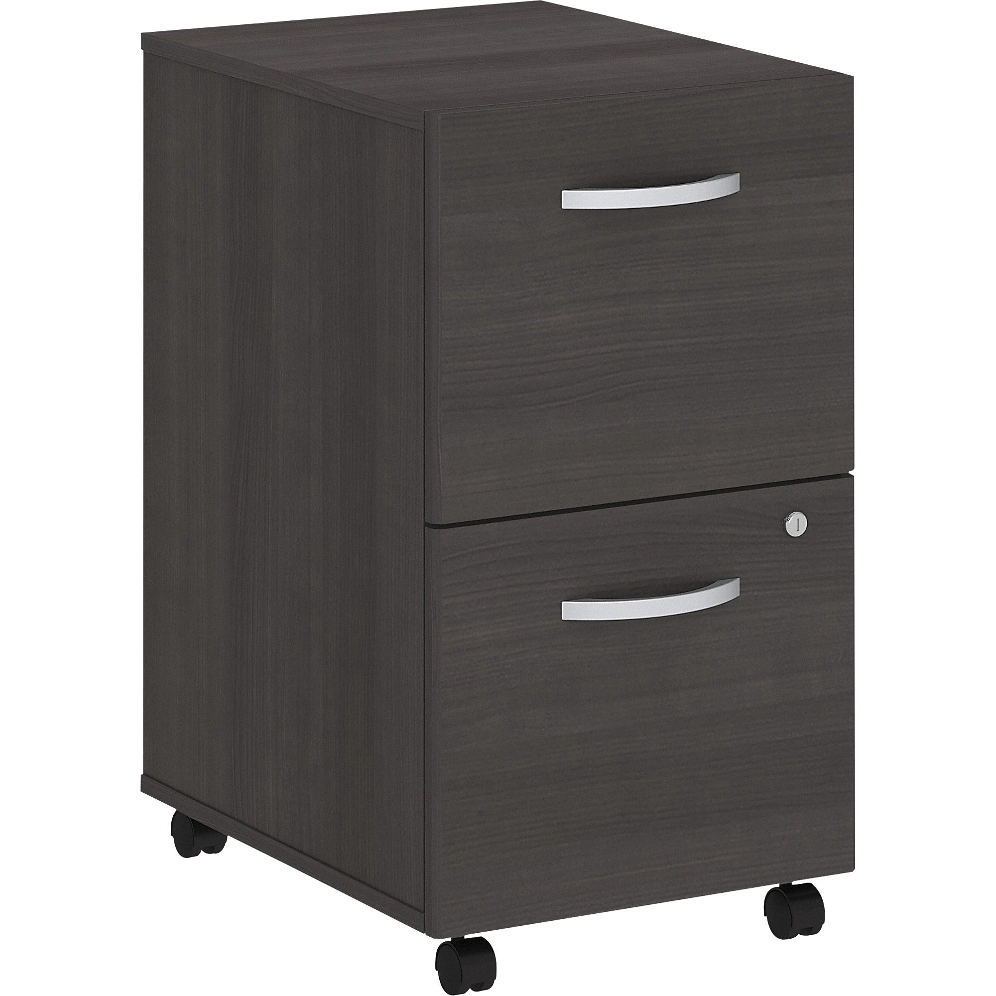 Bush Business Furniture Studio C 2 Drawer Mobile File Cabinet, Storm Gray, Thermofused Laminate, 27.7"H x 15.7"W x 20.2"D, 1 Each