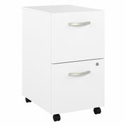 Bush Business Furniture Studio C 2 Drawer Mobile File Cabinet, White Thermofused Laminate, 27.7"H x 15.7"W x 20.2"D, 2 Drawers, 1 Each