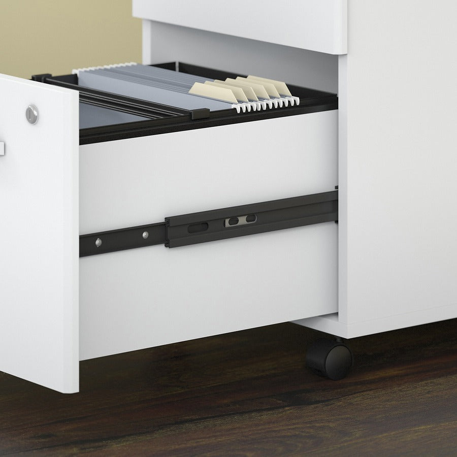 Bush Business Furniture Studio C 2 Drawer Mobile File Cabinet, White Thermofused Laminate, 27.7"H x 15.7"W x 20.2"D, 2 Drawers, 1 Each