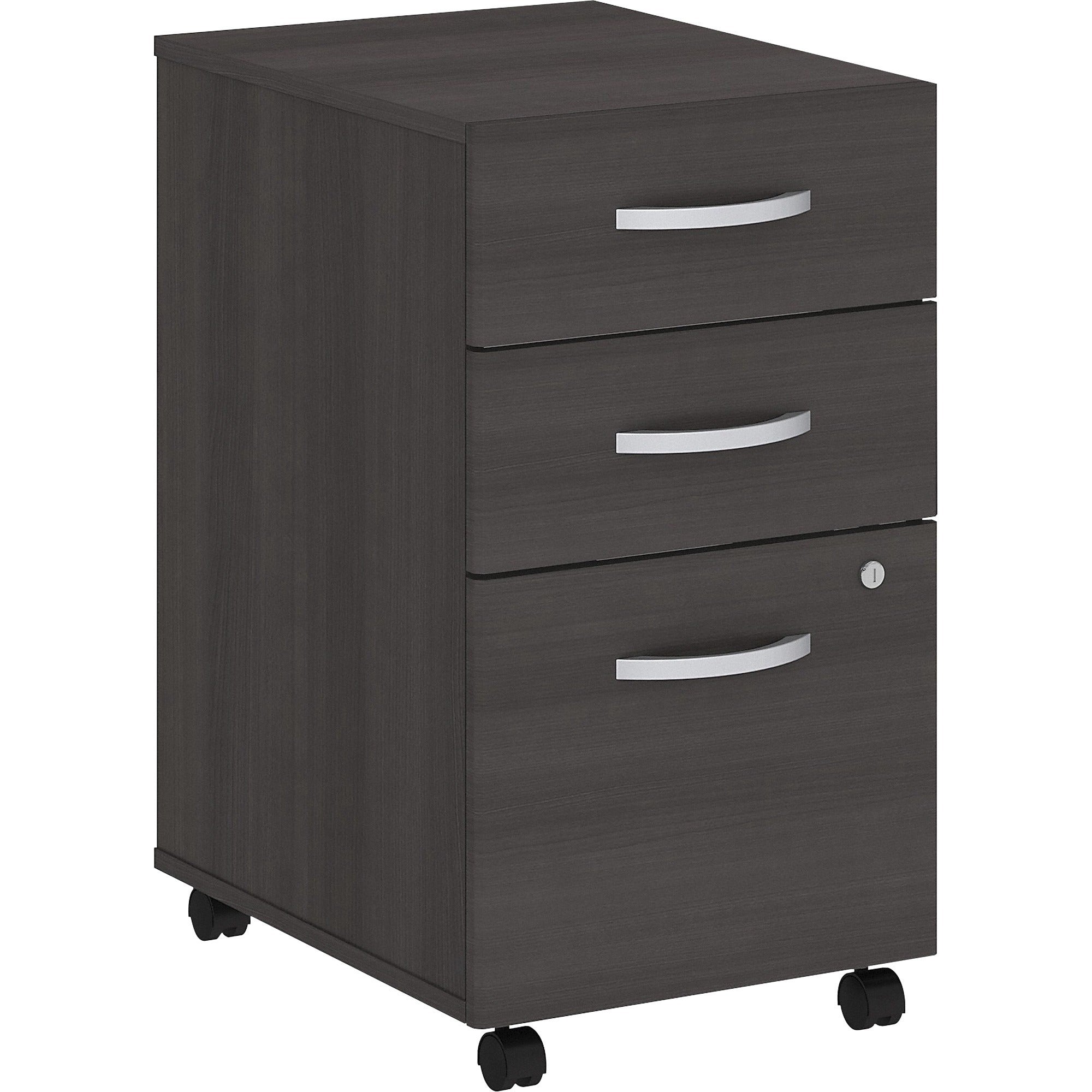 Bush Business Furniture Studio C 3 Drawer Mobile File Cabinet, Storm Gray, Thermofused Laminate, 27.8"H x 15.7"W x 20.2"D, 1 Each