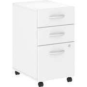 Bush Business Furniture Studio C 3 Drawer Mobile File Cabinet, White, Thermofused Laminate, 27.8"H x 15.7"W x 20.2"D, 1 Each