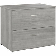 Bush Business Furniture Studio C 2 Drawer Lateral File Cabinet, Platinum Gray, Thermofused Laminate, 29.8"H x 35.7"W x 23.4"D, 1 Each