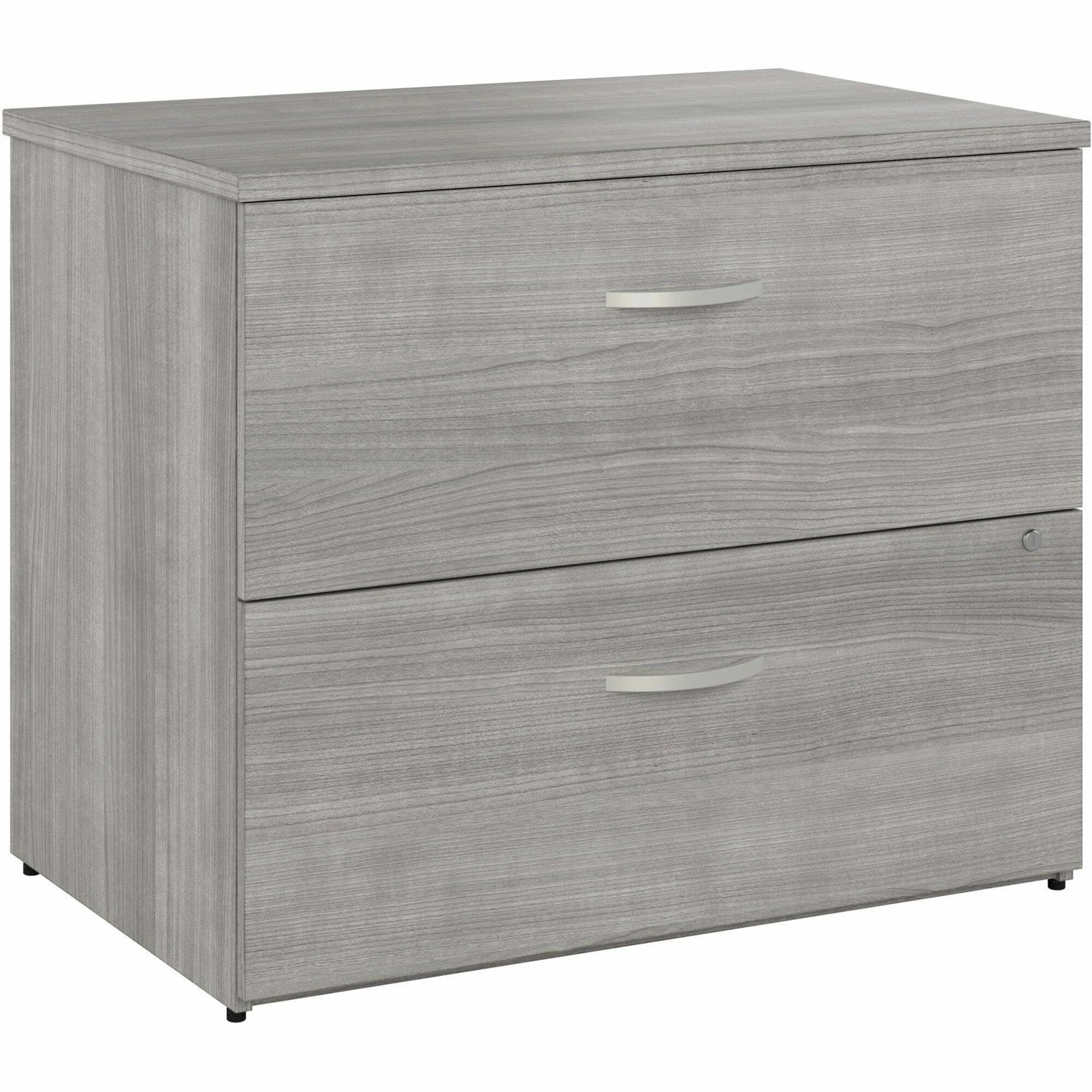 Bush Business Furniture Studio C 2 Drawer Lateral File Cabinet, Platinum Gray, Thermofused Laminate, 29.8"H x 35.7"W x 23.4"D, 1 Each