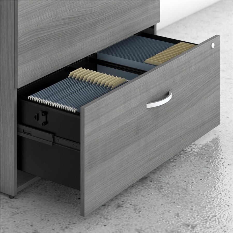 Bush Business Furniture Studio C 2 Drawer Lateral File Cabinet, Platinum Gray, Thermofused Laminate, 29.8"H x 35.7"W x 23.4"D, 1 Each