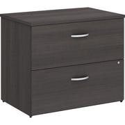 Bush Business Furniture Studio C 2 Drawer Lateral File Cabinet, Storm Gray, Thermofused Laminate, 29.8"H x 35.7"W x 23.4"D, 1 Each