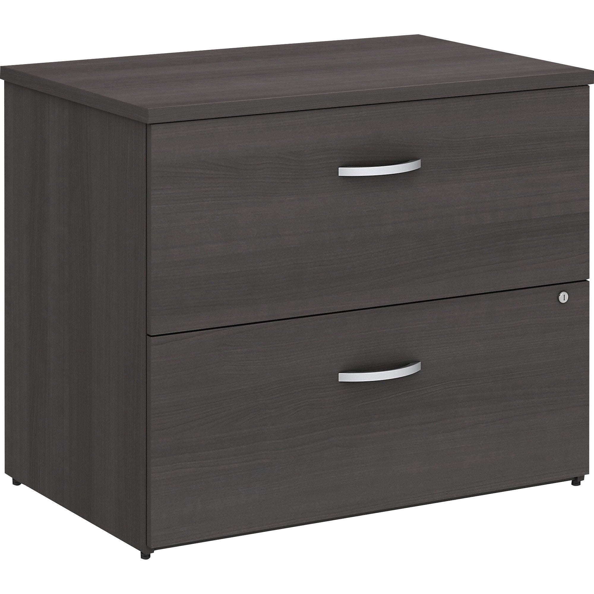Bush Business Furniture Studio C 2 Drawer Lateral File Cabinet, Storm Gray, Thermofused Laminate, 29.8"H x 35.7"W x 23.4"D, 1 Each