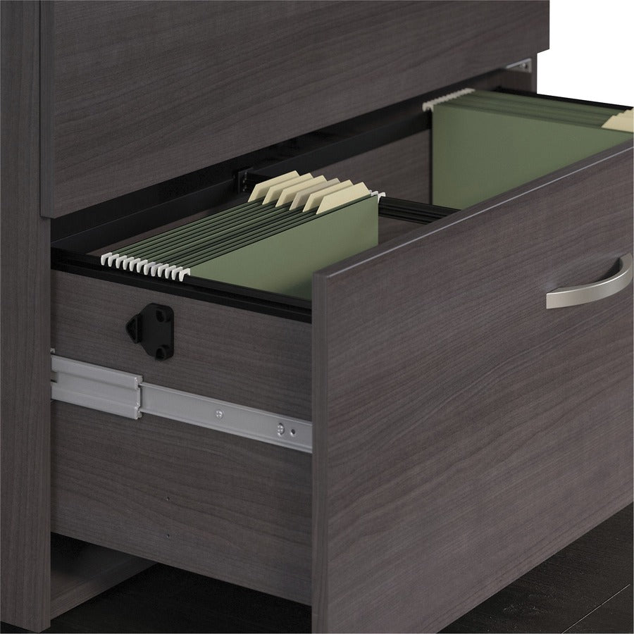 Bush Business Furniture Studio C 2 Drawer Lateral File Cabinet, Storm Gray, Thermofused Laminate, 29.8"H x 35.7"W x 23.4"D, 1 Each
