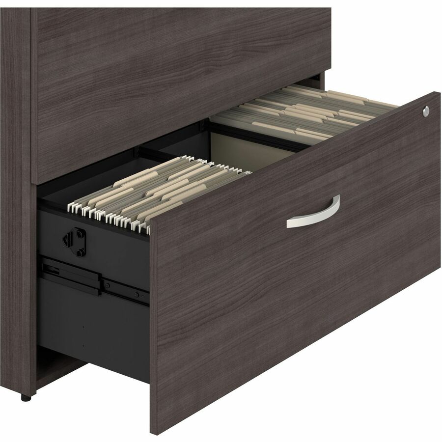 Bush Business Furniture Studio C 2 Drawer Lateral File Cabinet, Storm Gray, Thermofused Laminate, 29.8"H x 35.7"W x 23.4"D, 1 Each