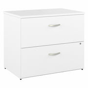 Bush Business Furniture Studio C 2 Drawer Lateral File Cabinet, White Thermofused Laminate, 29.8"H x 35.7"W x 23.4"D, 1 Each