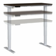 Bush Business Furniture Move 40 Series 48w x 24d Electric Height Adjustable Standing Desk, Mocha Cherry Top, Silver T-Shaped Base, 2 Legs, 176 lb Capacity, 24"-48" Height Range, 1 Each