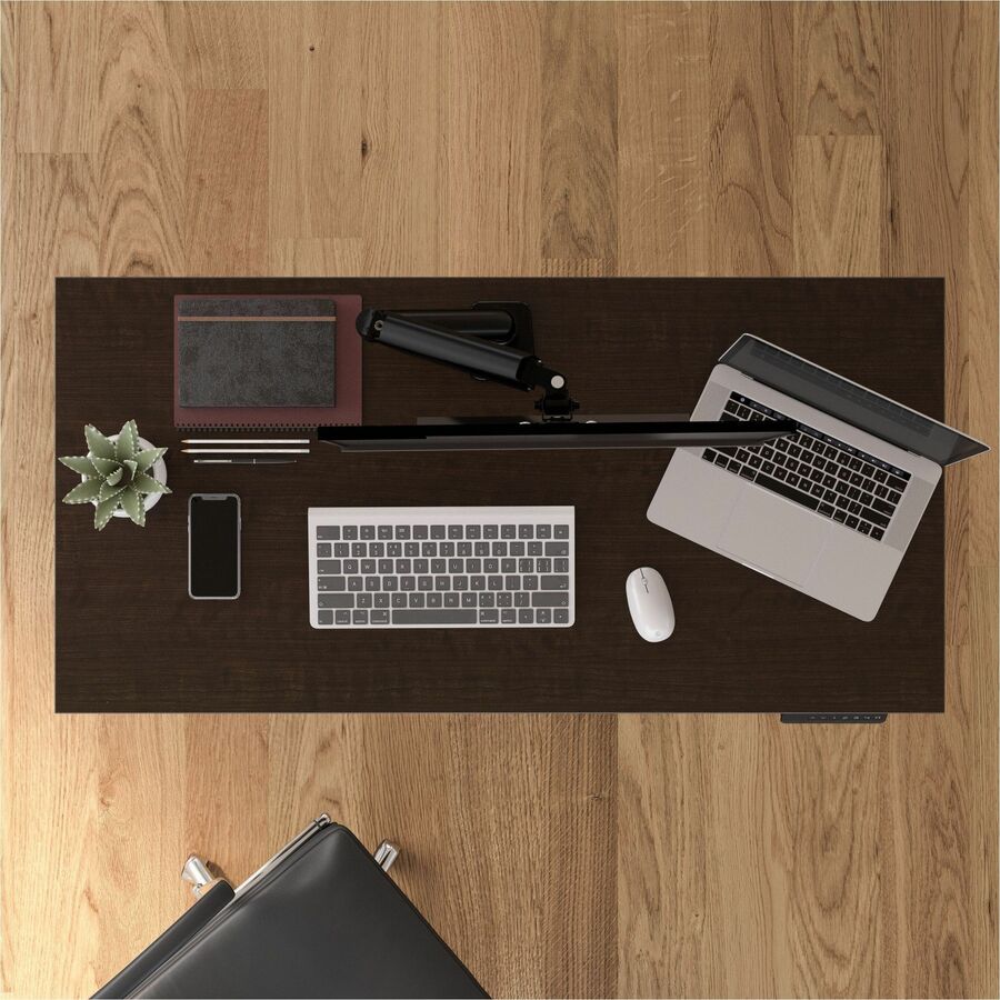 Bush Business Furniture Move 40 Series 48w x 24d Electric Height Adjustable Standing Desk, Mocha Cherry Top, Silver T-Shaped Base, 2 Legs, 176 lb Capacity, 24"-48" Height Range, 1 Each