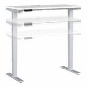 Bush Business Furniture Move 40 Series 48w x 24d Electric Height Adjustable Standing Desk, White Top, Silver T-Shaped Base, 2 Legs, 176 lb Capacity, 24"-48" Height Range, 1 Each