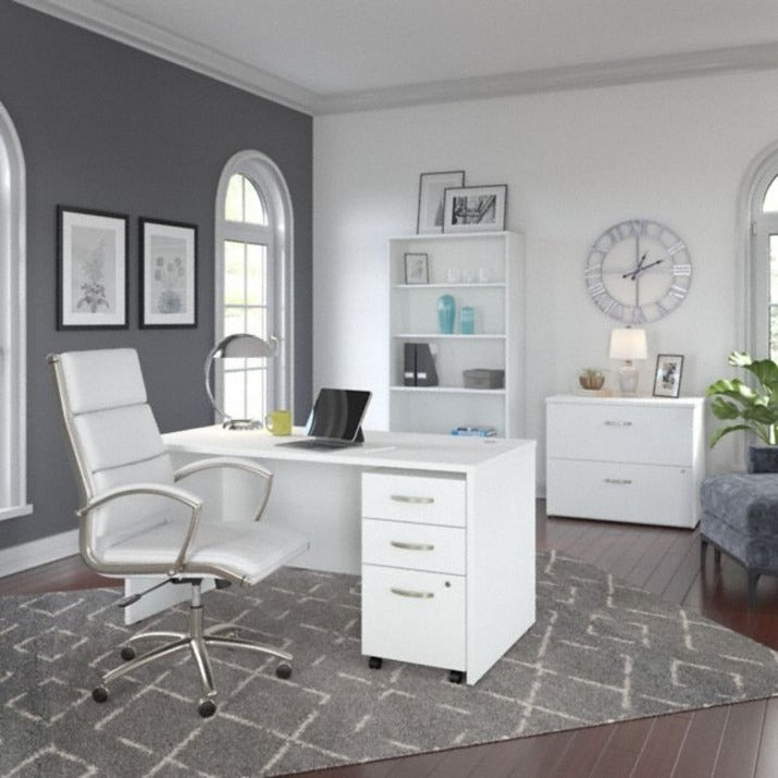 Bush Business Furniture Studio C 60W x 30D Office Desk, White, Thermofused Laminate, 29.8"H x 59.5"W x 29.4"D, 1 Each
