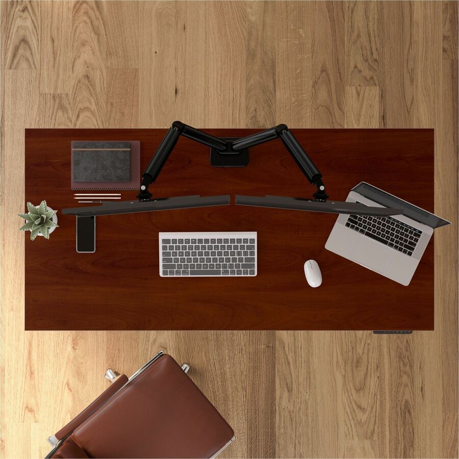 Bush Business Furniture Move 40 Series 60w x 30d Electric Height Adjustable Standing Desk, Hansen Cherry Top, Silver T-Shaped Base, 176 lb Capacity, 28.17"–48.24" Height Range, 1 Each
