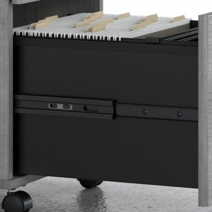 Bush Business Furniture Studio C 60W x 30D Desk with 3-Drawer Mobile File Cabinet, Platinum Gray, 1 Each