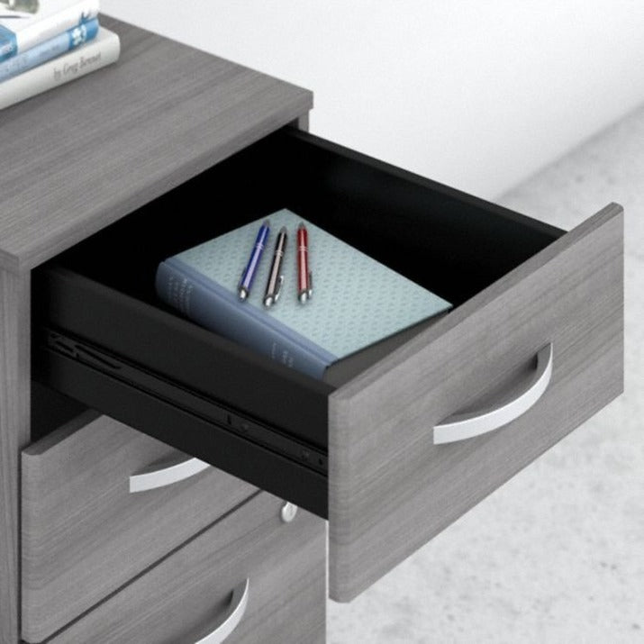 Bush Business Furniture Studio C 60W x 30D Desk with 3-Drawer Mobile File Cabinet, Platinum Gray, 1 Each